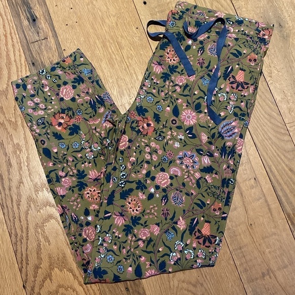 Sundance Madora Drawstring Pant green pink floral size XS - Picture 1 of 9